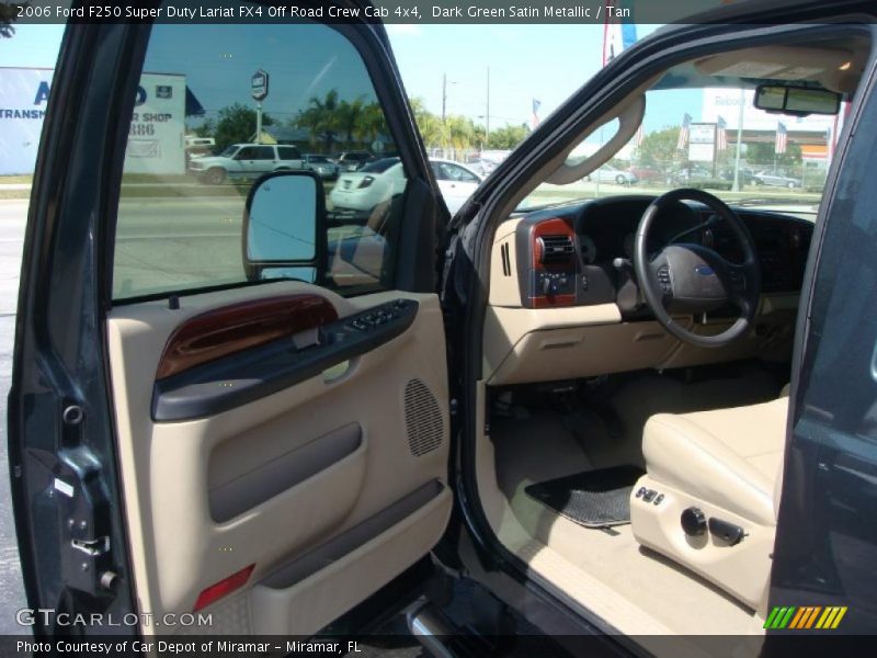 Dark Green Satin Metallic / Tan 2006 Ford F250 Super Duty Lariat FX4 Off Road Crew Cab 4x4