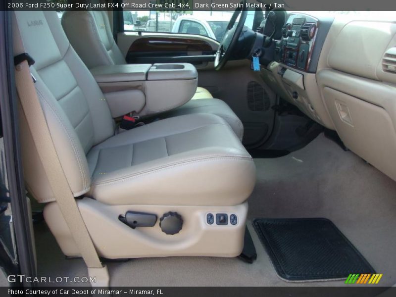 Dark Green Satin Metallic / Tan 2006 Ford F250 Super Duty Lariat FX4 Off Road Crew Cab 4x4