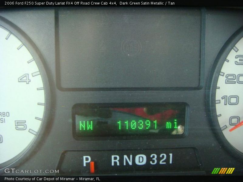 Dark Green Satin Metallic / Tan 2006 Ford F250 Super Duty Lariat FX4 Off Road Crew Cab 4x4
