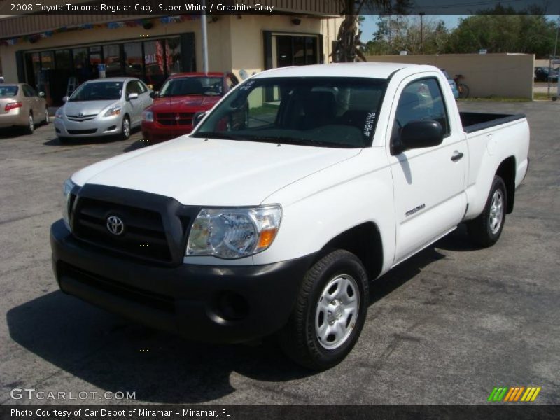 Super White / Graphite Gray 2008 Toyota Tacoma Regular Cab