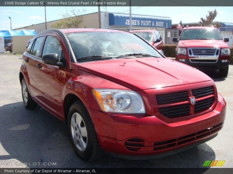 Inferno Red Crystal Pearl / Pastel Pebble Beige 2008 Dodge Caliber SE