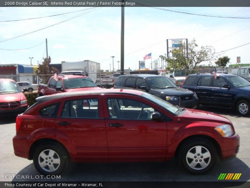 Inferno Red Crystal Pearl / Pastel Pebble Beige 2008 Dodge Caliber SE