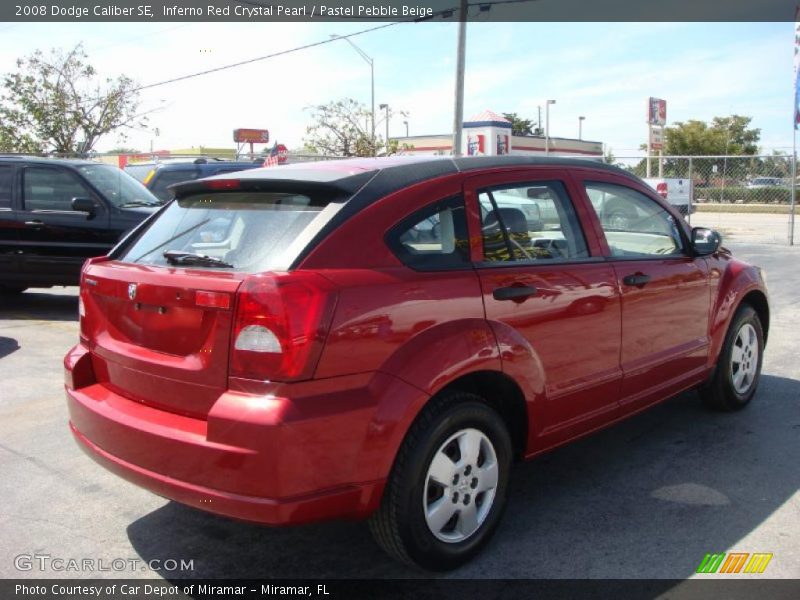 Inferno Red Crystal Pearl / Pastel Pebble Beige 2008 Dodge Caliber SE
