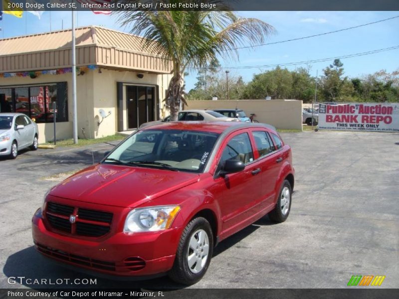 Inferno Red Crystal Pearl / Pastel Pebble Beige 2008 Dodge Caliber SE