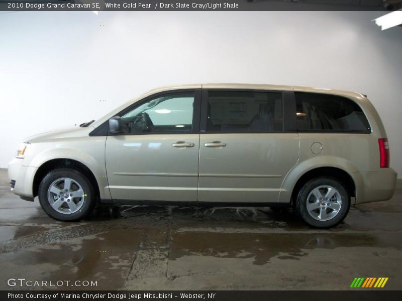 White Gold Pearl / Dark Slate Gray/Light Shale 2010 Dodge Grand Caravan SE