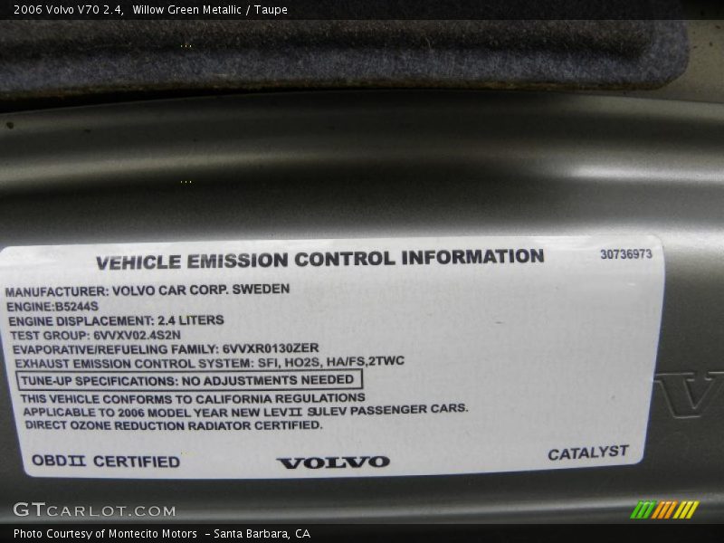 Willow Green Metallic / Taupe 2006 Volvo V70 2.4
