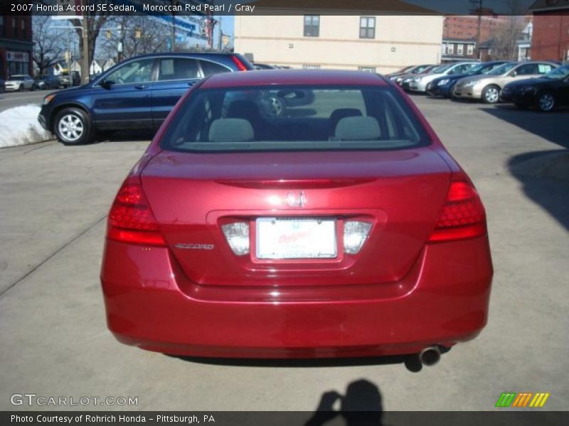 Moroccan Red Pearl / Gray 2007 Honda Accord SE Sedan