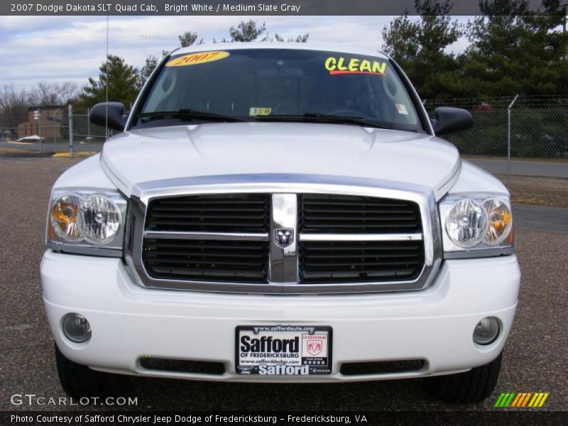 Bright White / Medium Slate Gray 2007 Dodge Dakota SLT Quad Cab
