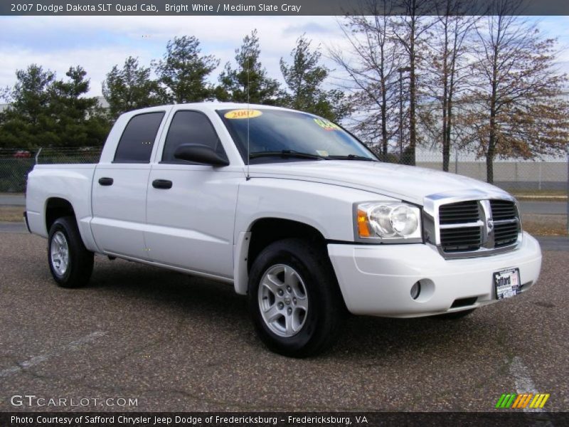 Bright White / Medium Slate Gray 2007 Dodge Dakota SLT Quad Cab
