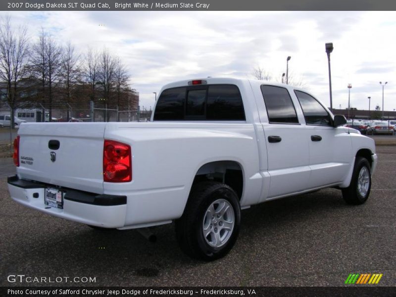 Bright White / Medium Slate Gray 2007 Dodge Dakota SLT Quad Cab