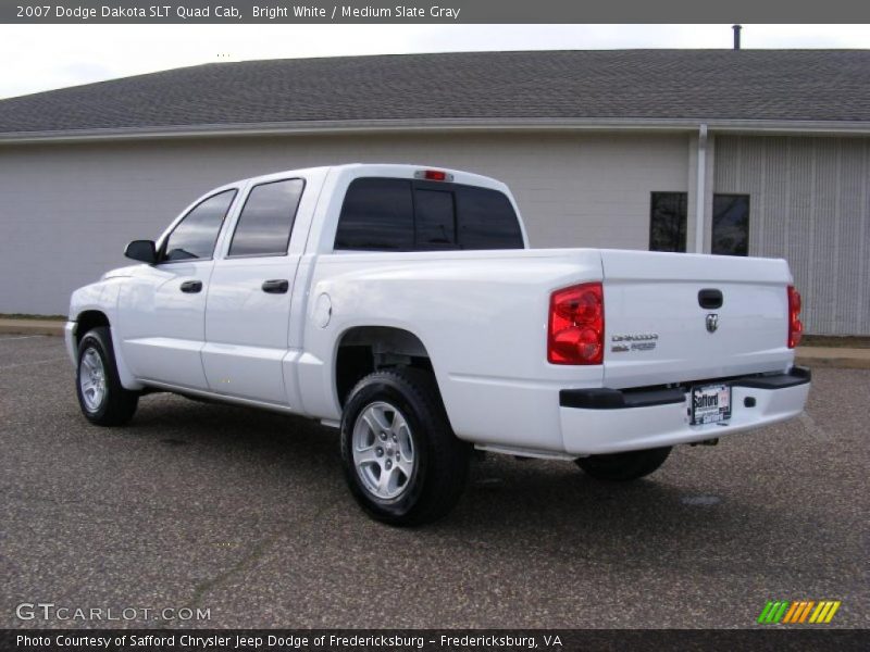 Bright White / Medium Slate Gray 2007 Dodge Dakota SLT Quad Cab
