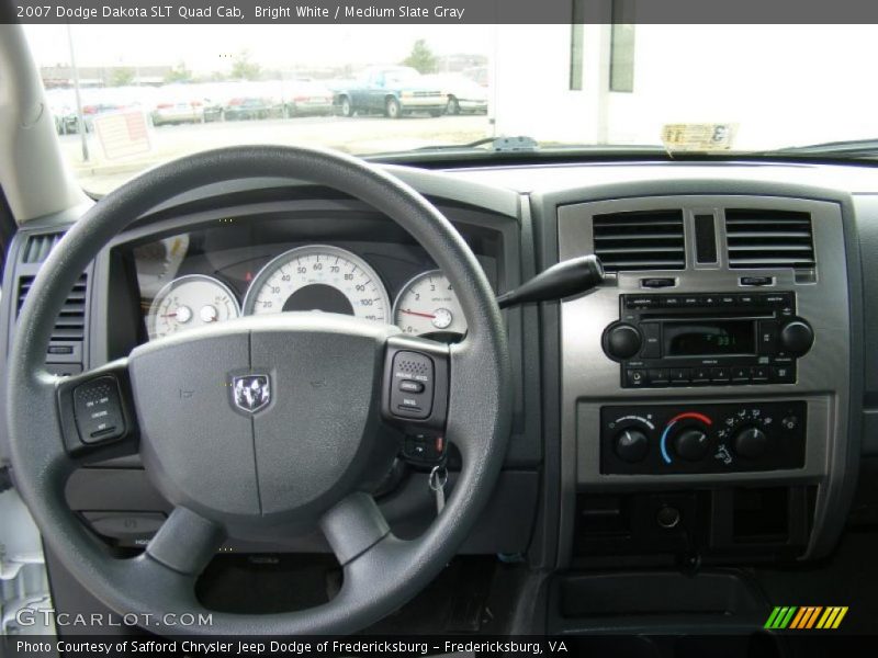Bright White / Medium Slate Gray 2007 Dodge Dakota SLT Quad Cab