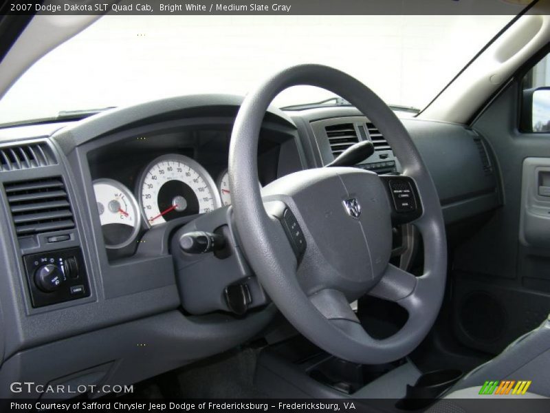 Bright White / Medium Slate Gray 2007 Dodge Dakota SLT Quad Cab