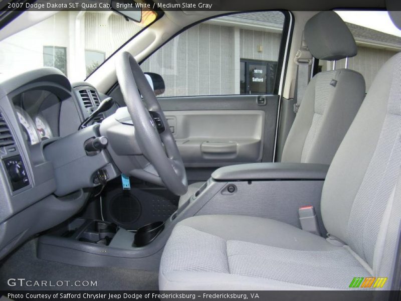 Bright White / Medium Slate Gray 2007 Dodge Dakota SLT Quad Cab