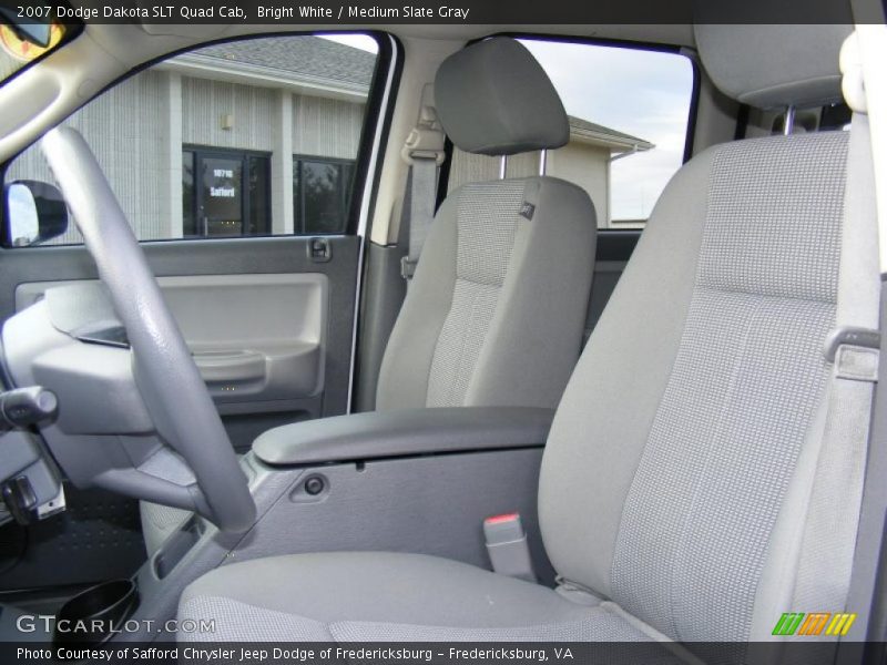 Bright White / Medium Slate Gray 2007 Dodge Dakota SLT Quad Cab