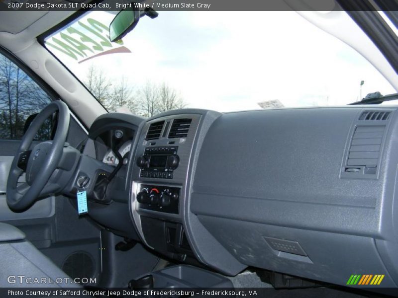 Bright White / Medium Slate Gray 2007 Dodge Dakota SLT Quad Cab
