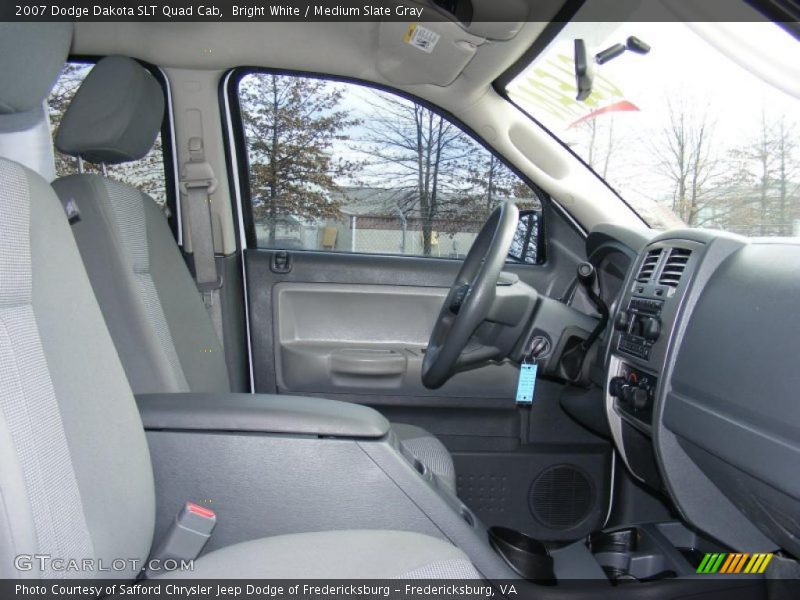 Bright White / Medium Slate Gray 2007 Dodge Dakota SLT Quad Cab