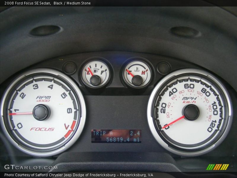Black / Medium Stone 2008 Ford Focus SE Sedan
