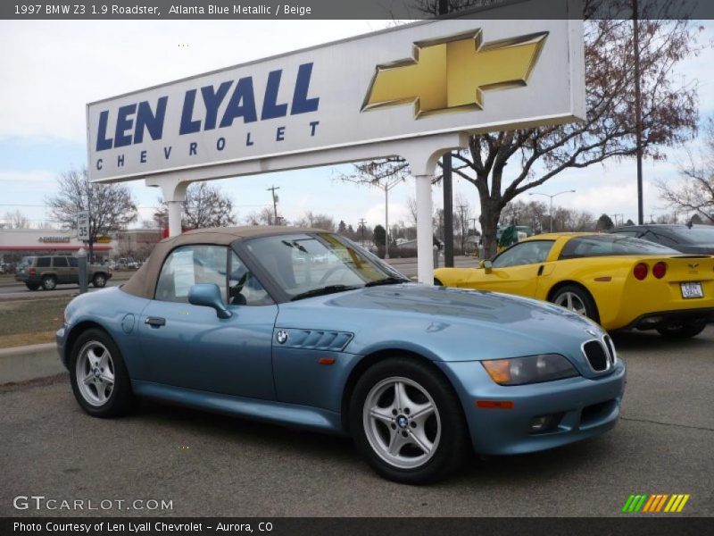 Atlanta Blue Metallic / Beige 1997 BMW Z3 1.9 Roadster