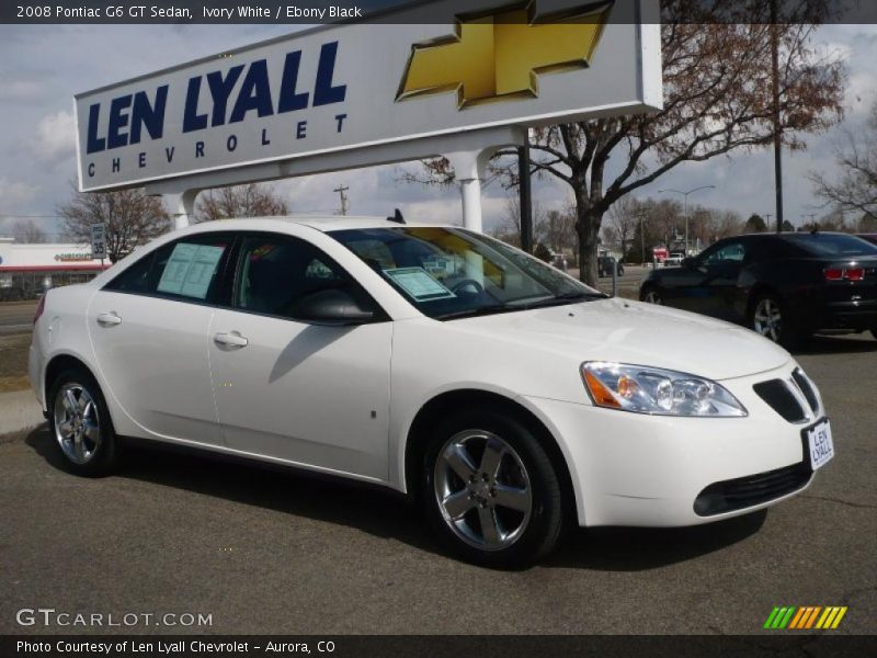 Ivory White / Ebony Black 2008 Pontiac G6 GT Sedan