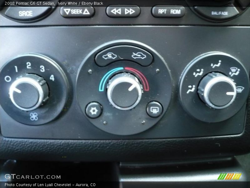 Ivory White / Ebony Black 2008 Pontiac G6 GT Sedan