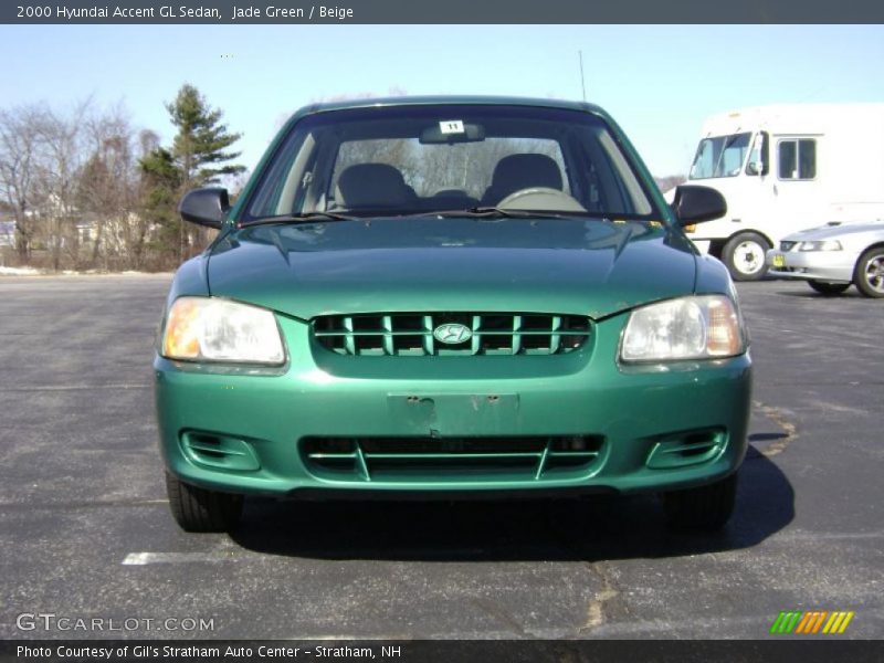 Jade Green / Beige 2000 Hyundai Accent GL Sedan