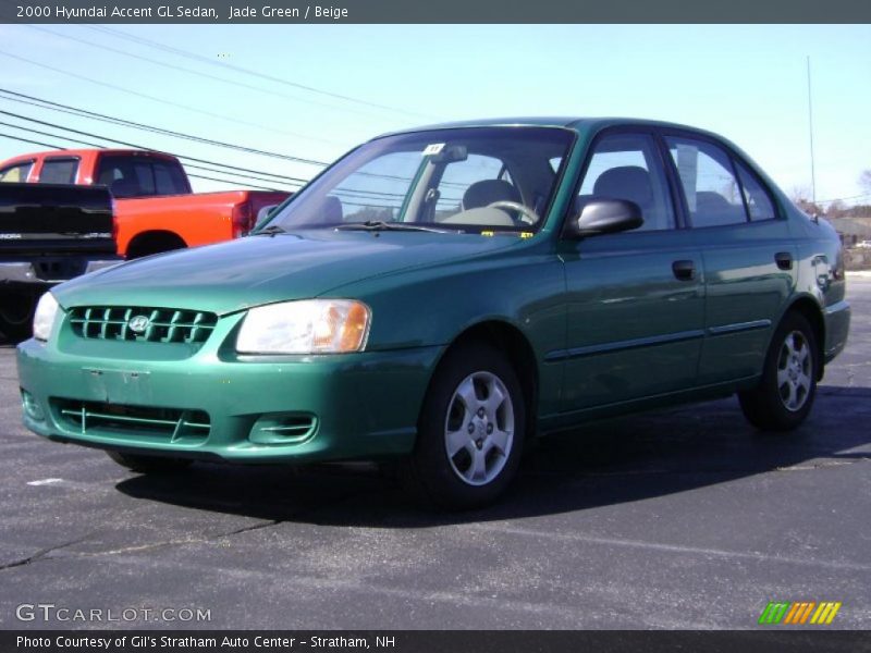Jade Green / Beige 2000 Hyundai Accent GL Sedan