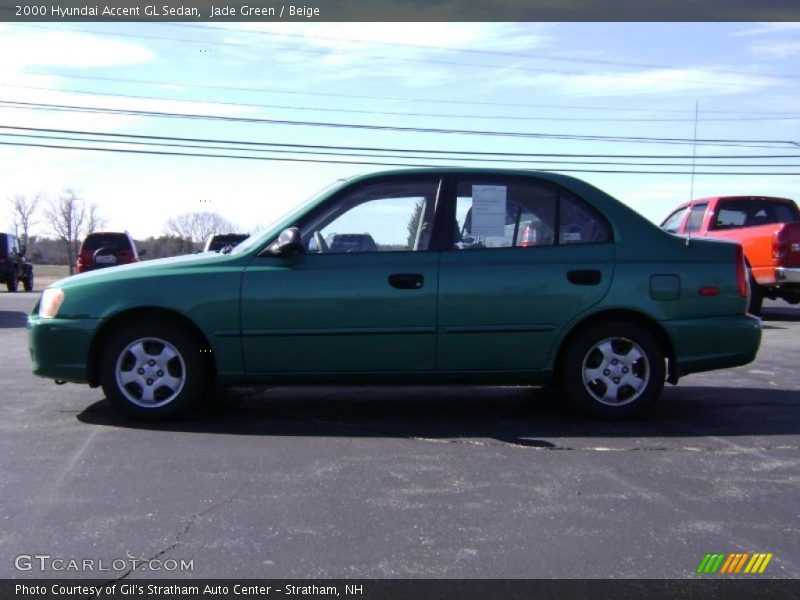 Jade Green / Beige 2000 Hyundai Accent GL Sedan