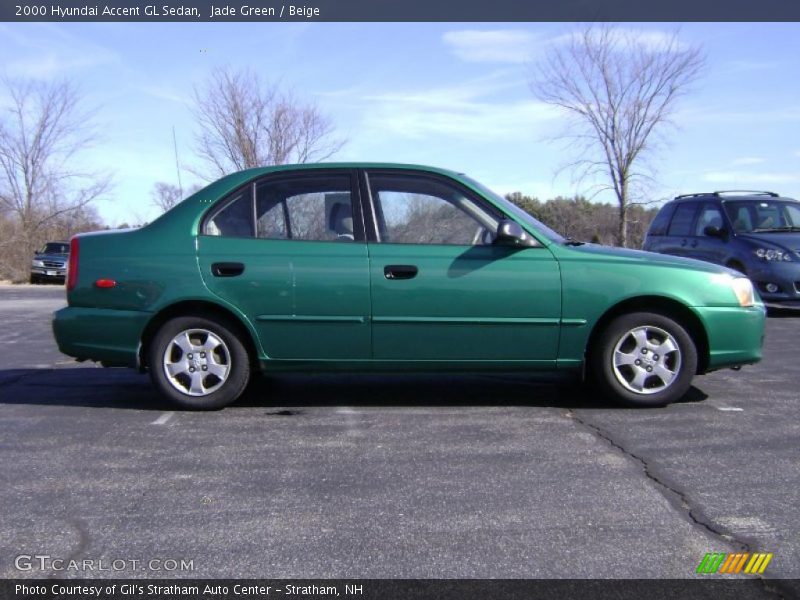 Jade Green / Beige 2000 Hyundai Accent GL Sedan