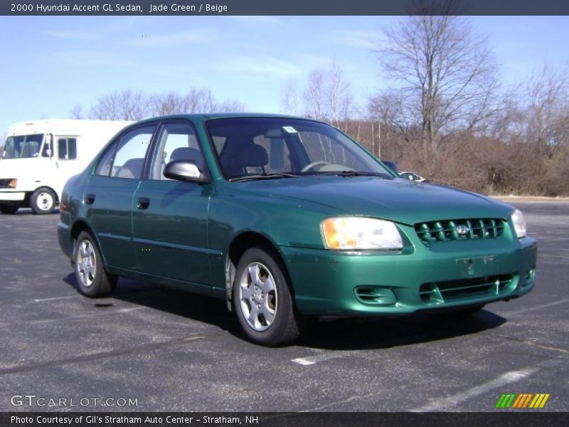 Jade Green / Beige 2000 Hyundai Accent GL Sedan