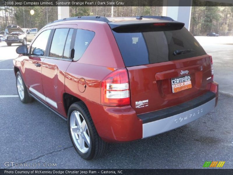 Sunburst Orange Pearl / Dark Slate Gray 2008 Jeep Compass Limited