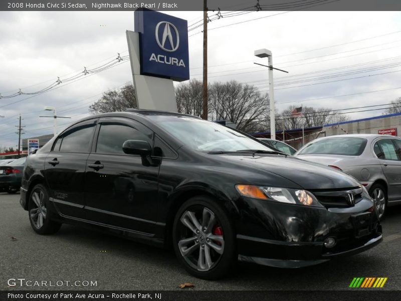 Nighthawk Black Pearl / Black 2008 Honda Civic Si Sedan