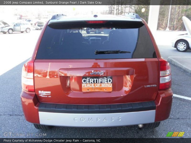 Sunburst Orange Pearl / Dark Slate Gray 2008 Jeep Compass Limited