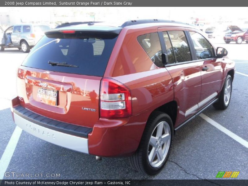 Sunburst Orange Pearl / Dark Slate Gray 2008 Jeep Compass Limited