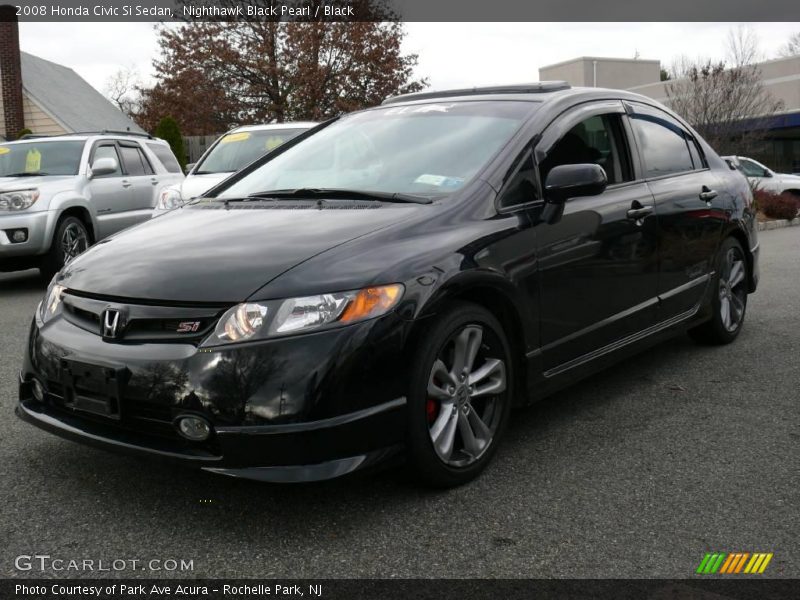 Nighthawk Black Pearl / Black 2008 Honda Civic Si Sedan