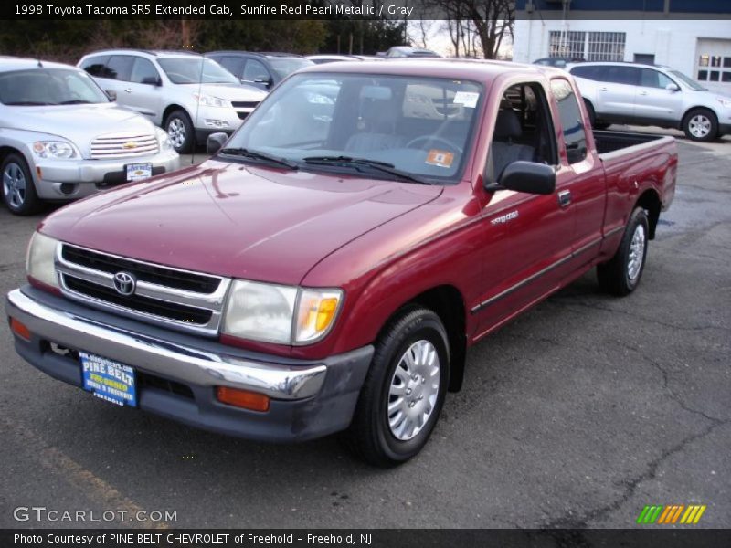 Sunfire Red Pearl Metallic / Gray 1998 Toyota Tacoma SR5 Extended Cab