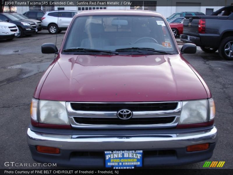 Sunfire Red Pearl Metallic / Gray 1998 Toyota Tacoma SR5 Extended Cab