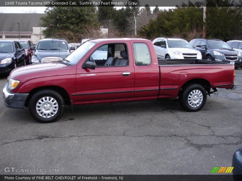 Sunfire Red Pearl Metallic / Gray 1998 Toyota Tacoma SR5 Extended Cab