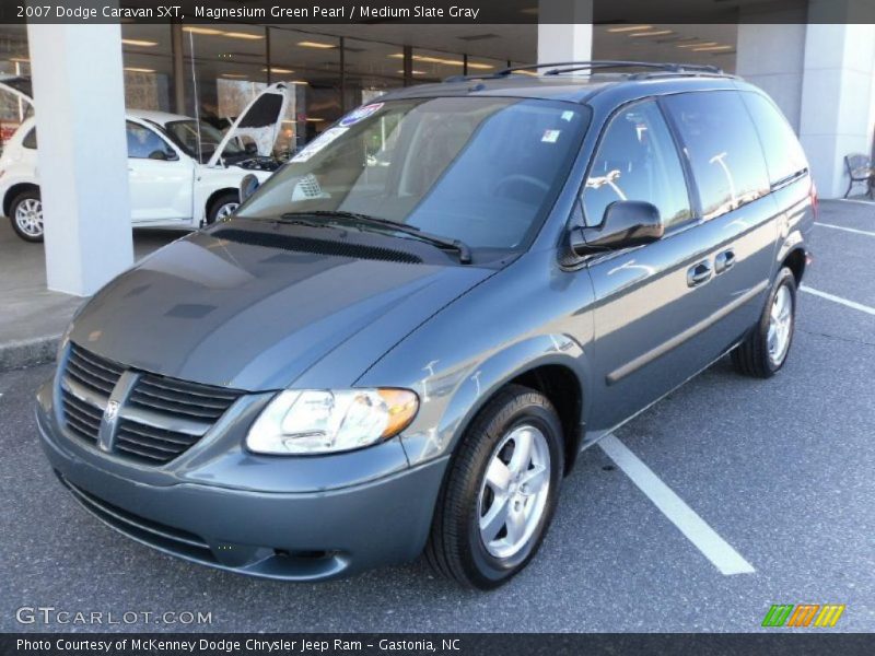 Magnesium Green Pearl / Medium Slate Gray 2007 Dodge Caravan SXT
