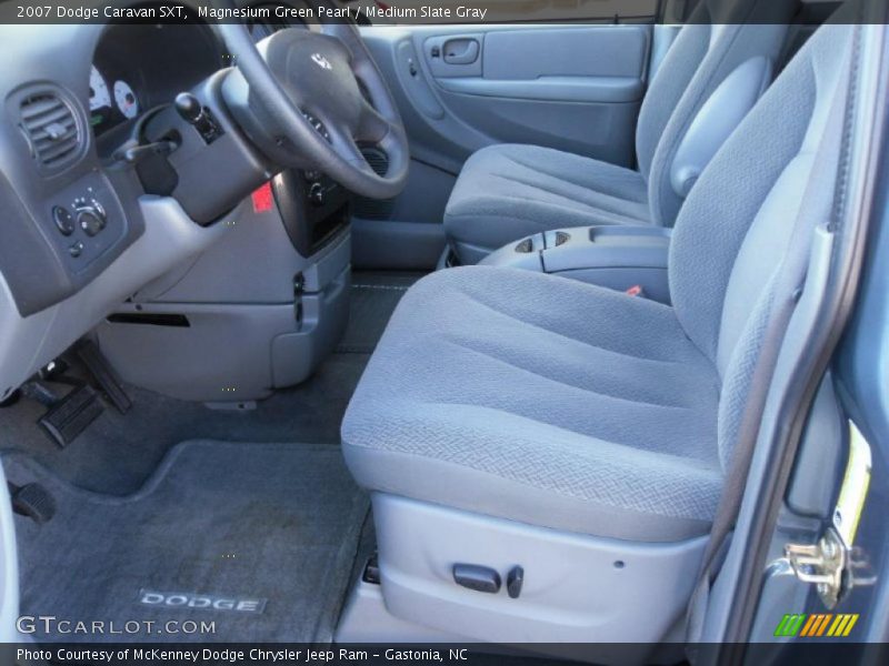 Magnesium Green Pearl / Medium Slate Gray 2007 Dodge Caravan SXT