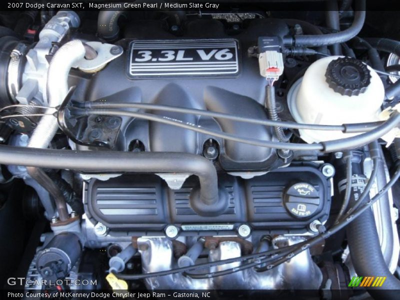 Magnesium Green Pearl / Medium Slate Gray 2007 Dodge Caravan SXT