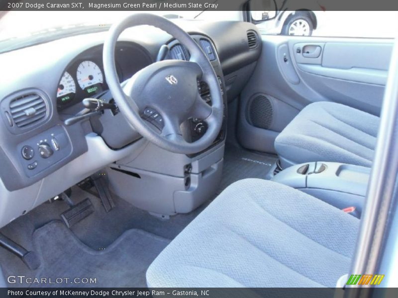 Magnesium Green Pearl / Medium Slate Gray 2007 Dodge Caravan SXT