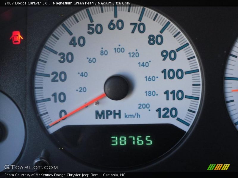 Magnesium Green Pearl / Medium Slate Gray 2007 Dodge Caravan SXT