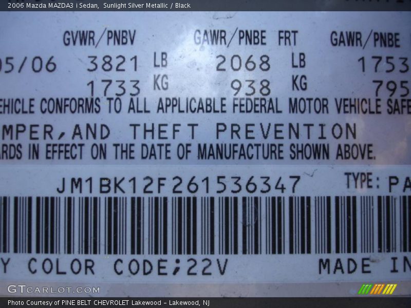 Sunlight Silver Metallic / Black 2006 Mazda MAZDA3 i Sedan