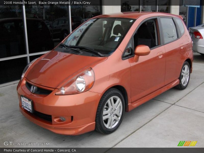 Blaze Orange Metallic / Black/Grey 2008 Honda Fit Sport