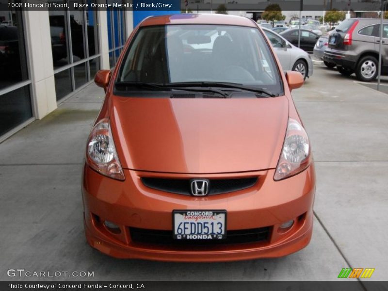 Blaze Orange Metallic / Black/Grey 2008 Honda Fit Sport