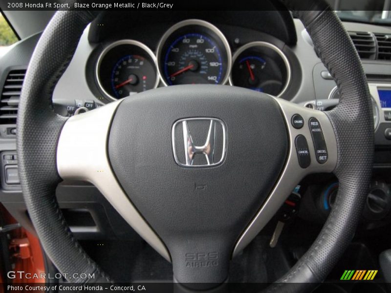 Blaze Orange Metallic / Black/Grey 2008 Honda Fit Sport