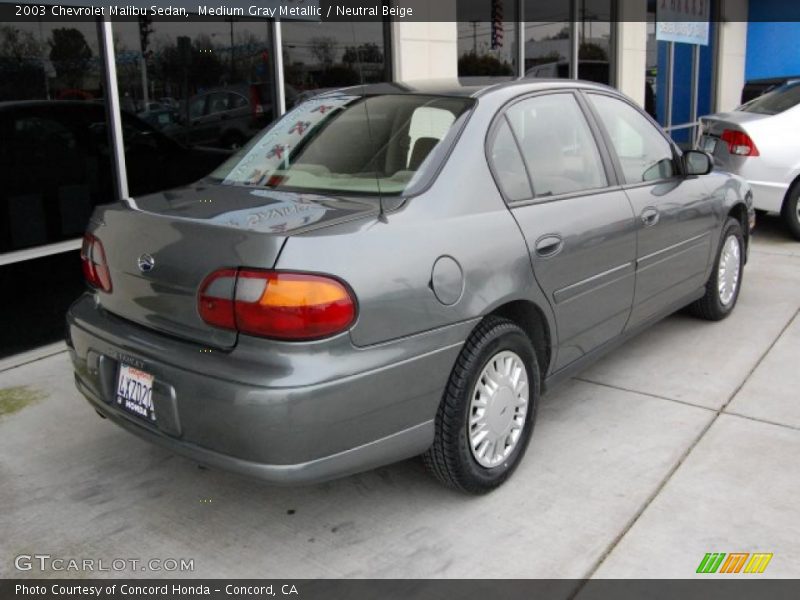 Medium Gray Metallic / Neutral Beige 2003 Chevrolet Malibu Sedan