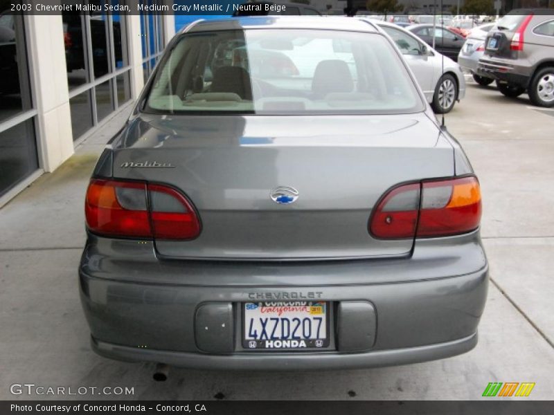 Medium Gray Metallic / Neutral Beige 2003 Chevrolet Malibu Sedan