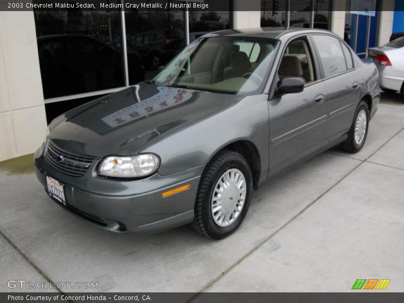 Medium Gray Metallic / Neutral Beige 2003 Chevrolet Malibu Sedan